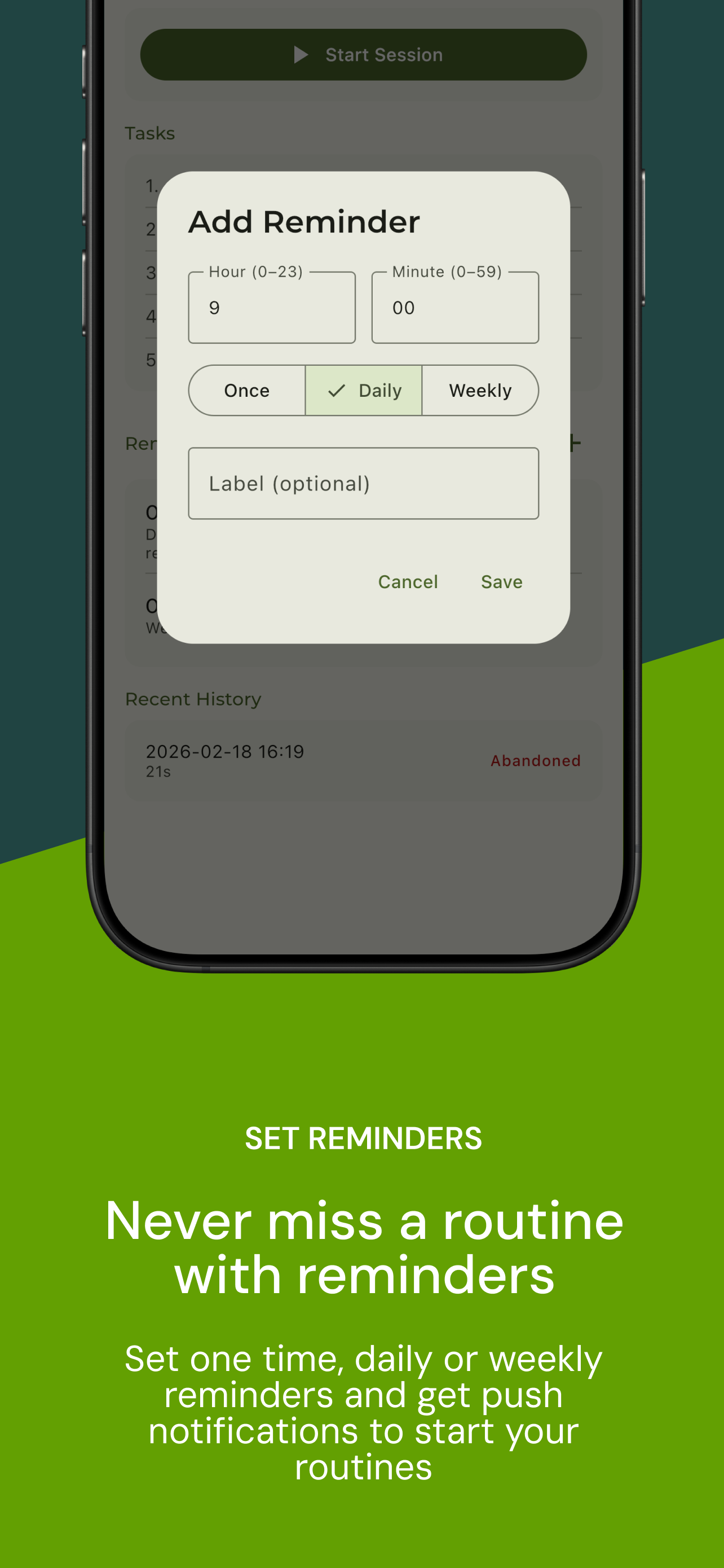 Session completion feedback